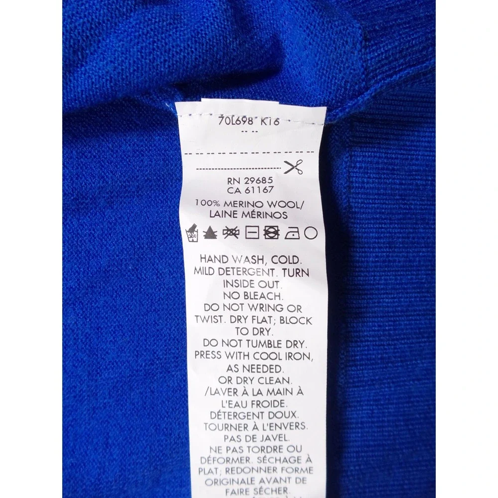 Pendleton Sweater Womens Size Large Blue Cardigan Single Button 100% Merino Wool